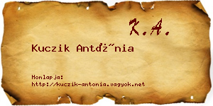 Kuczik Antónia névjegykártya